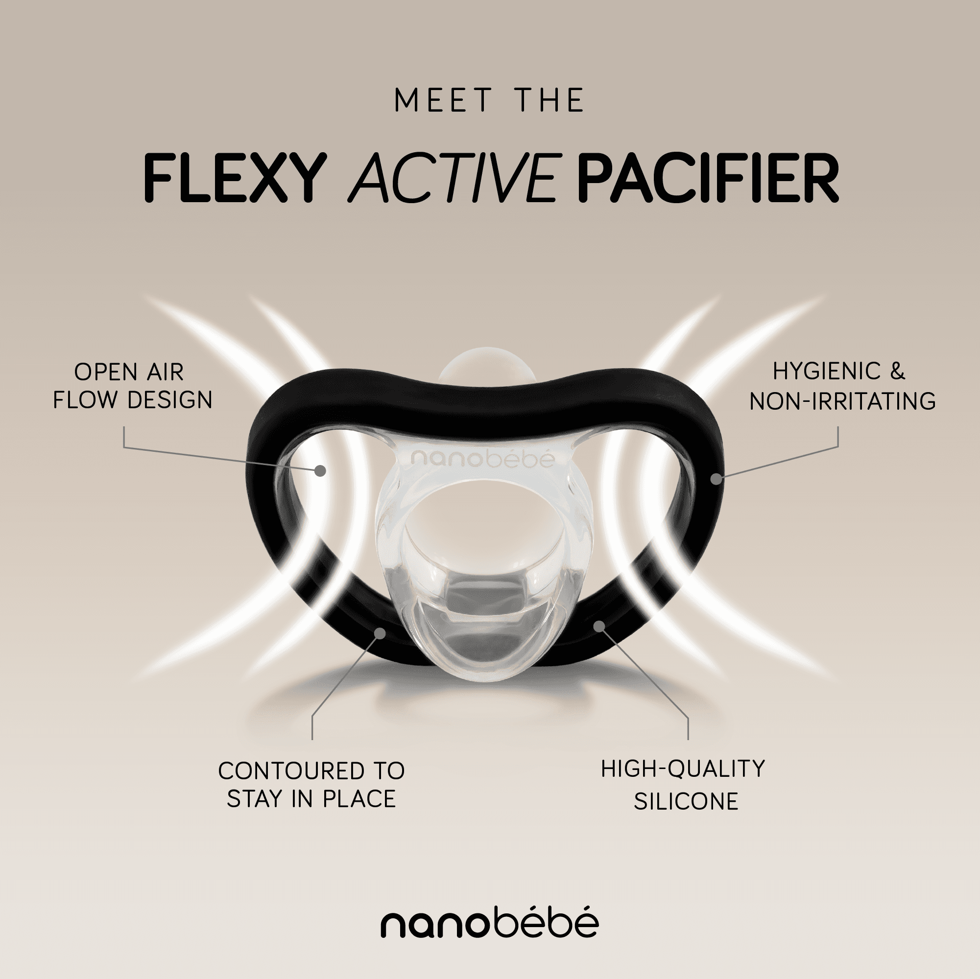 Nanobébé Active Flexy Napp Silikon Turkos/Grå 4 st 2