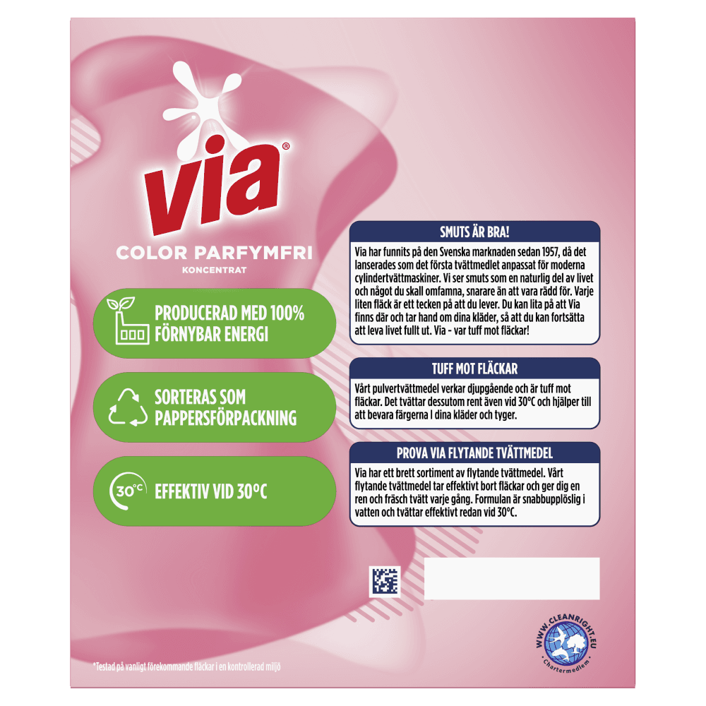 Via Color Parfymfri Tvättmedel 1520 g 2