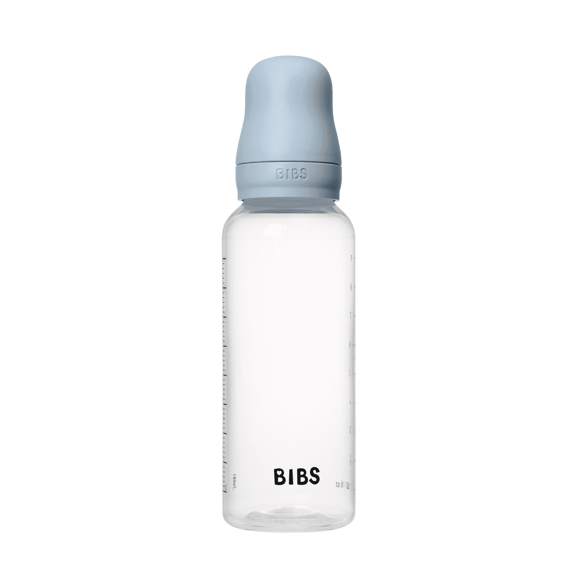 BIBS Baby Bottle Round Latex Medium Flow Baby Blue 270 ml - produktbild 2