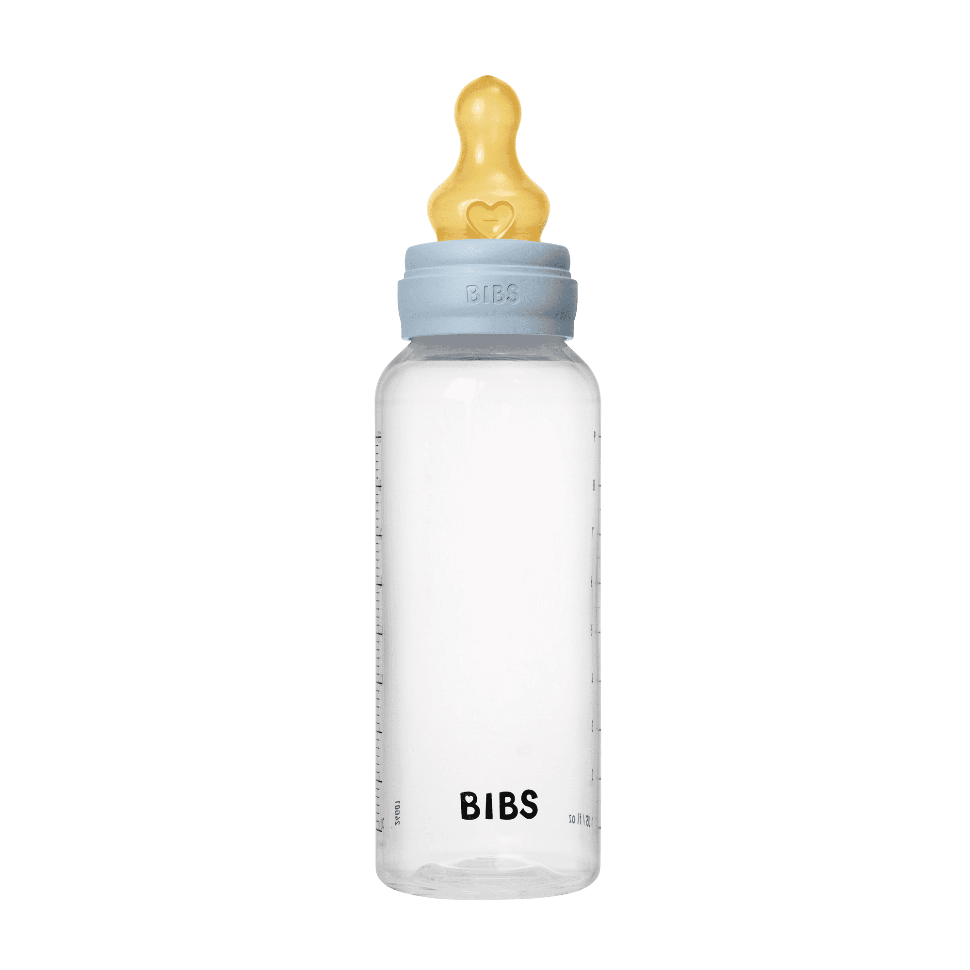 BIBS Baby Bottle Round Latex Medium Flow Baby Blue 270 ml - produktbild 4