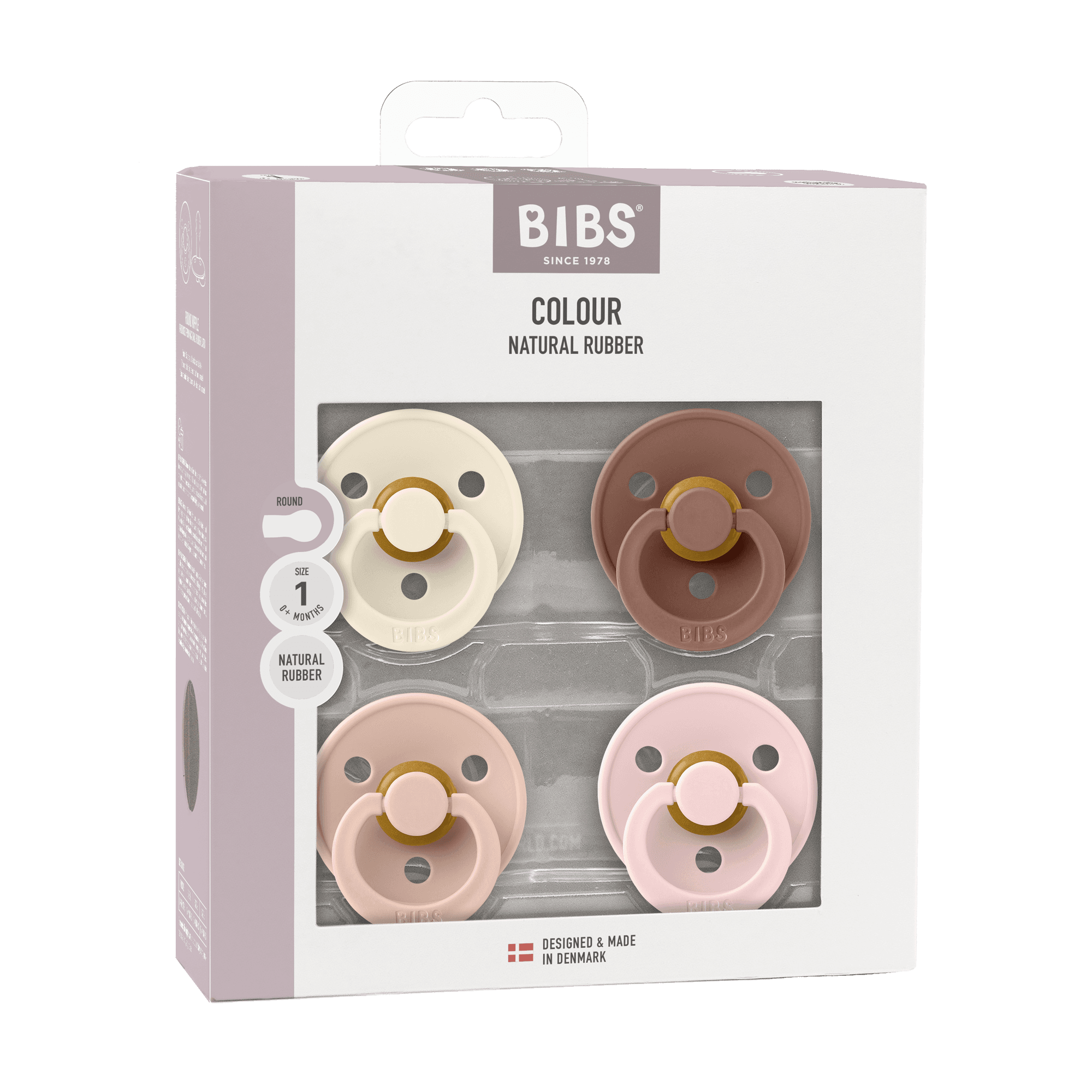 BIBS Colour Latex Size 1 Ivory/Blush/Woodchuck/Blossom 4-pack - produktbild 2