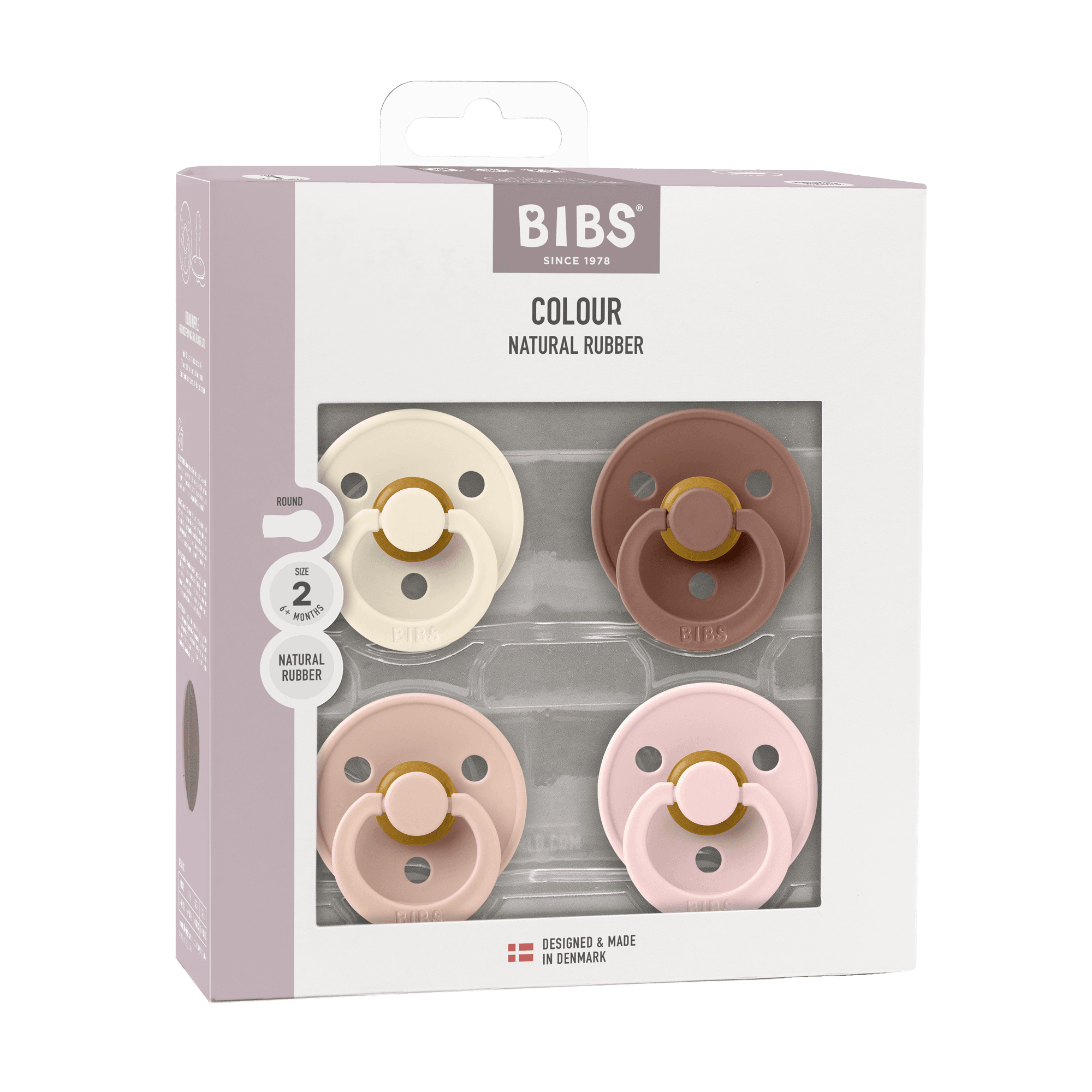 BIBS Colour Latex Size 2 Ivory/Blush/Woodchuck/Blossom 4-pack - produktbild 2