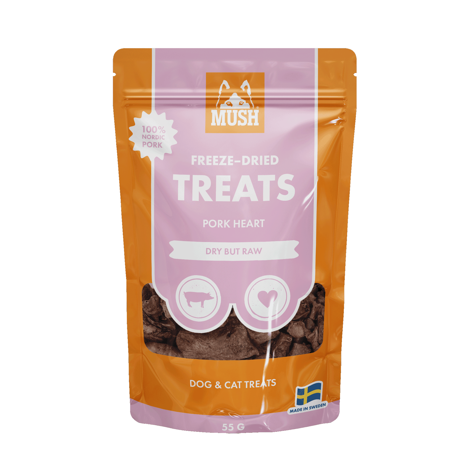MUSH Treats Frystorkad Grishjärta 50 g