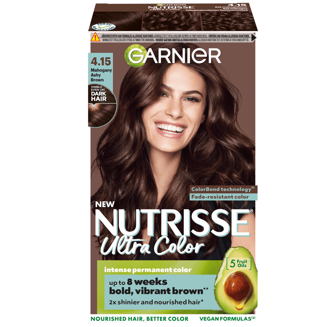 Garnier Nutrisse Ultra Color Permanent Hårfärg 4.15 Mahogany Ashy Brown