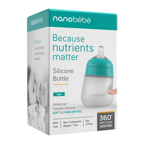 Nanobébé Flexy Silikonflaska Anti-kolik Turkos 270 ml 3
