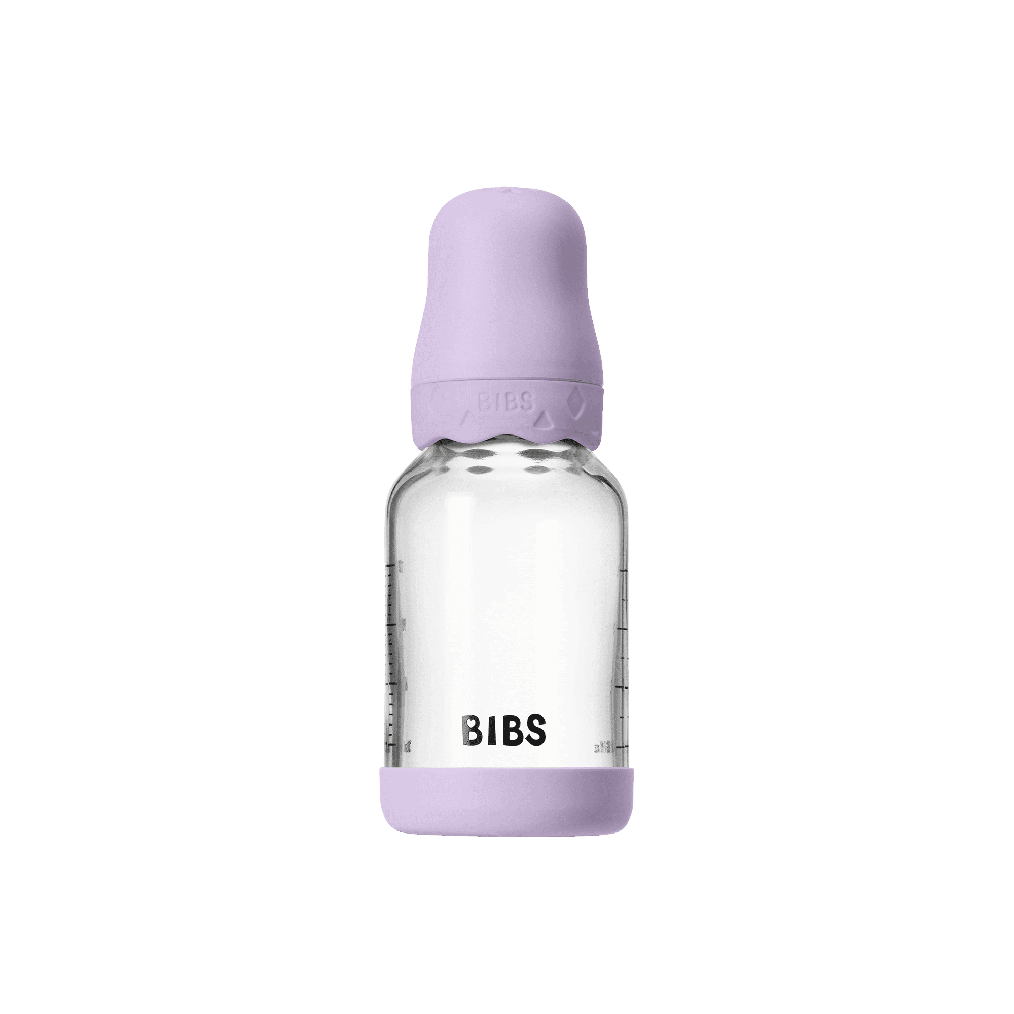 BIBS Glass Boheme Baby Bottle Round Latex Slow Flow Violet Sky 120 ml - produktbild 2