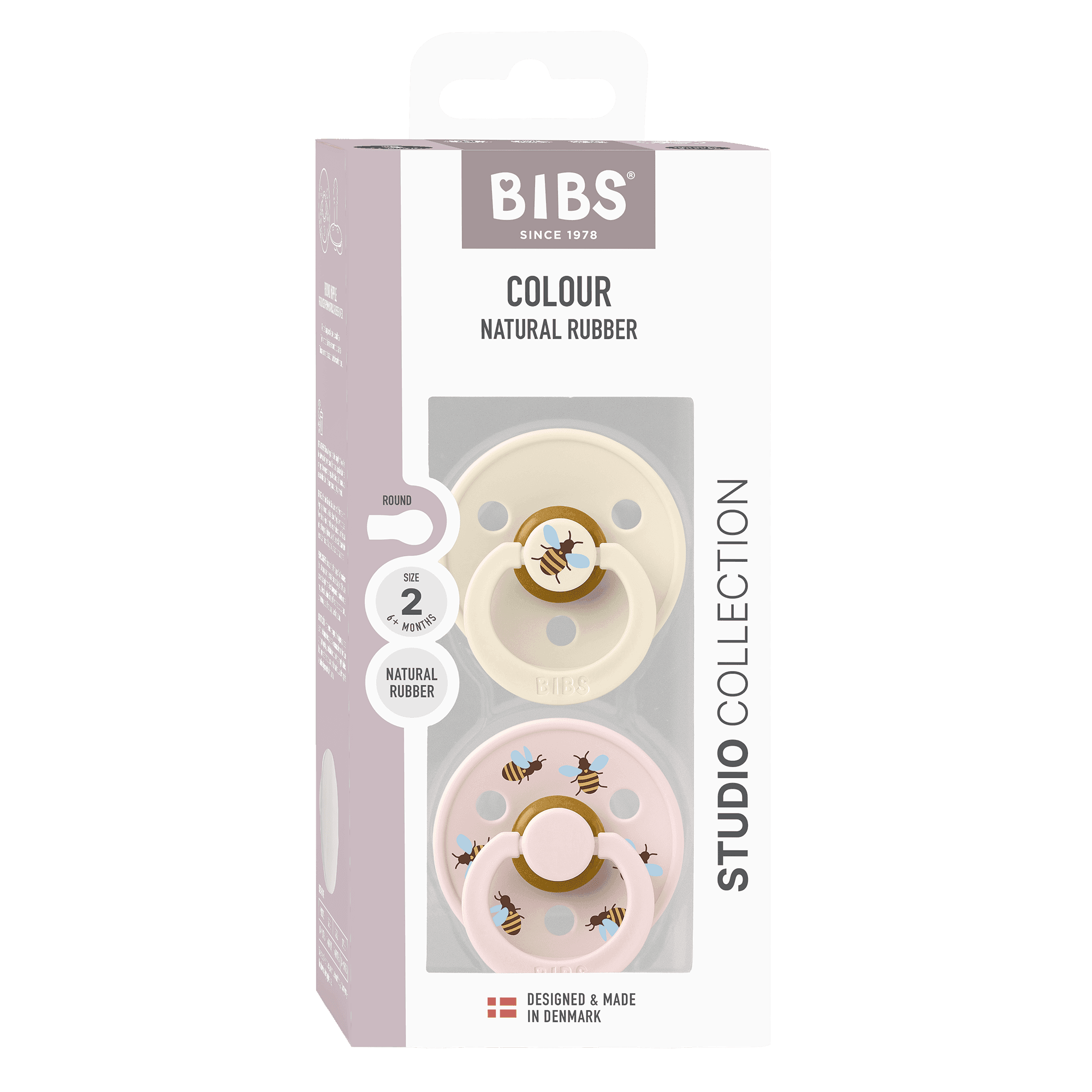BIBS Studio Colour Latex Size 2 Bumblebee Ivory Mix 2-pack - produktbild 3