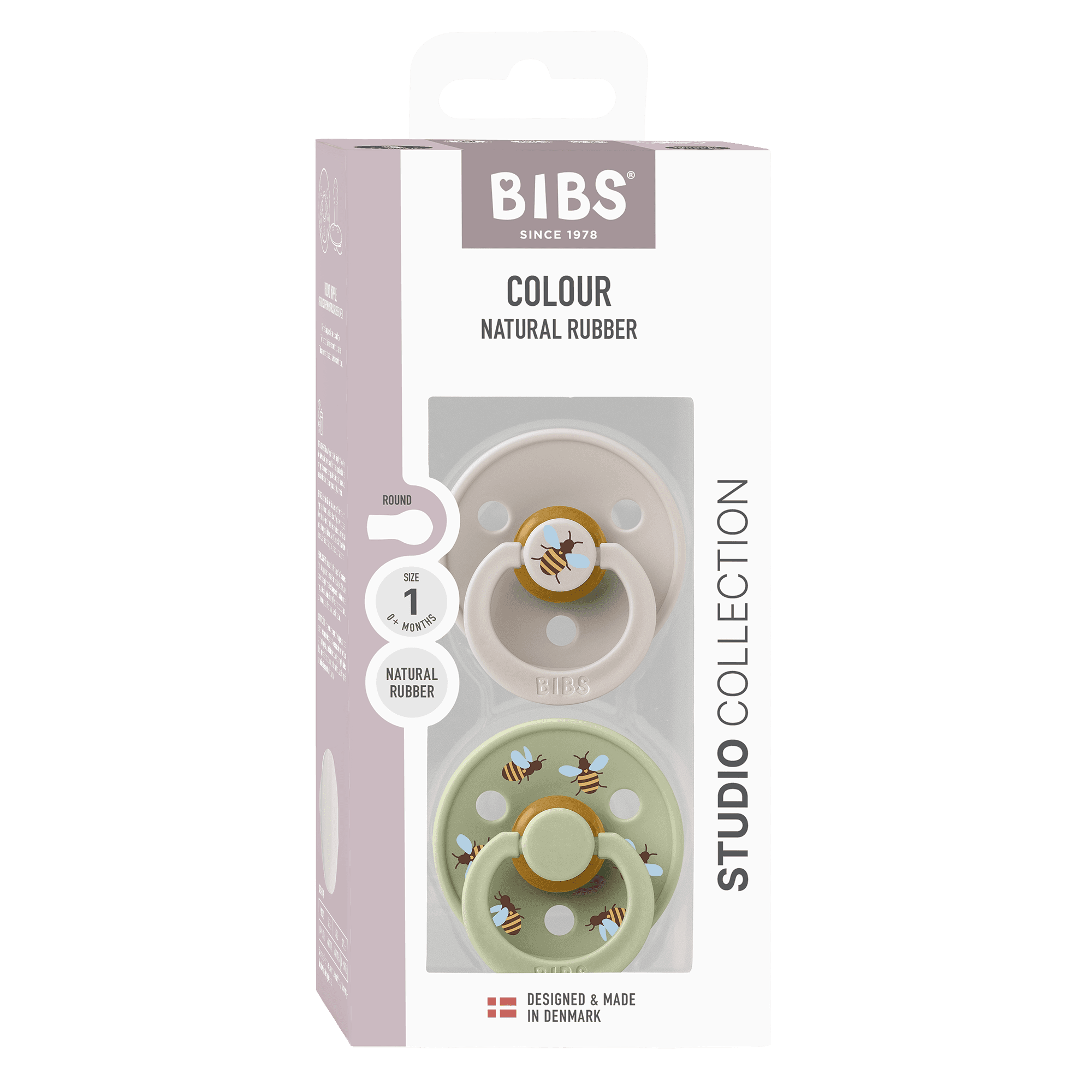 BIBS Studio Colour Latex Size 1 Bumblebee Mushroom Mix 2-pack - produktbild 3