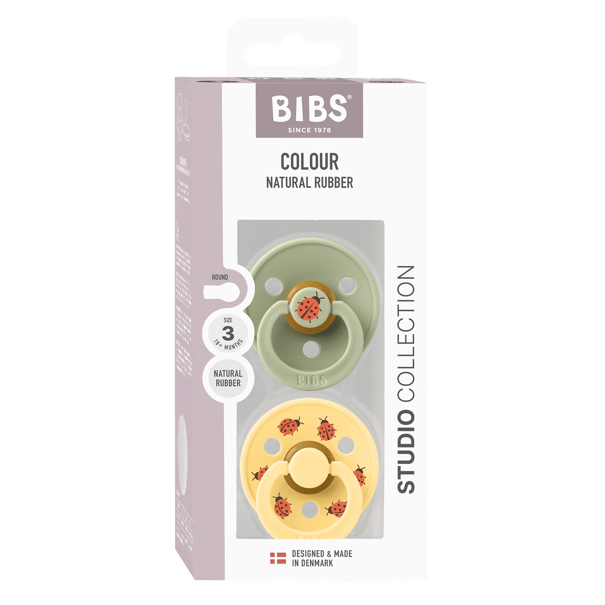 BIBS Studio Colour Latex Size 3 Ladybug Sage Mix 2-pack - produktbild 3