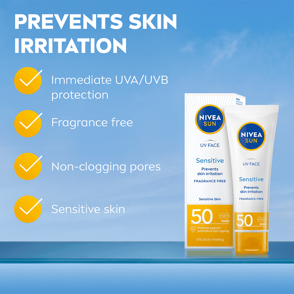 NIVEA SUN UV Face Sensitive Cream SPF50 50 ml - produktbild 2