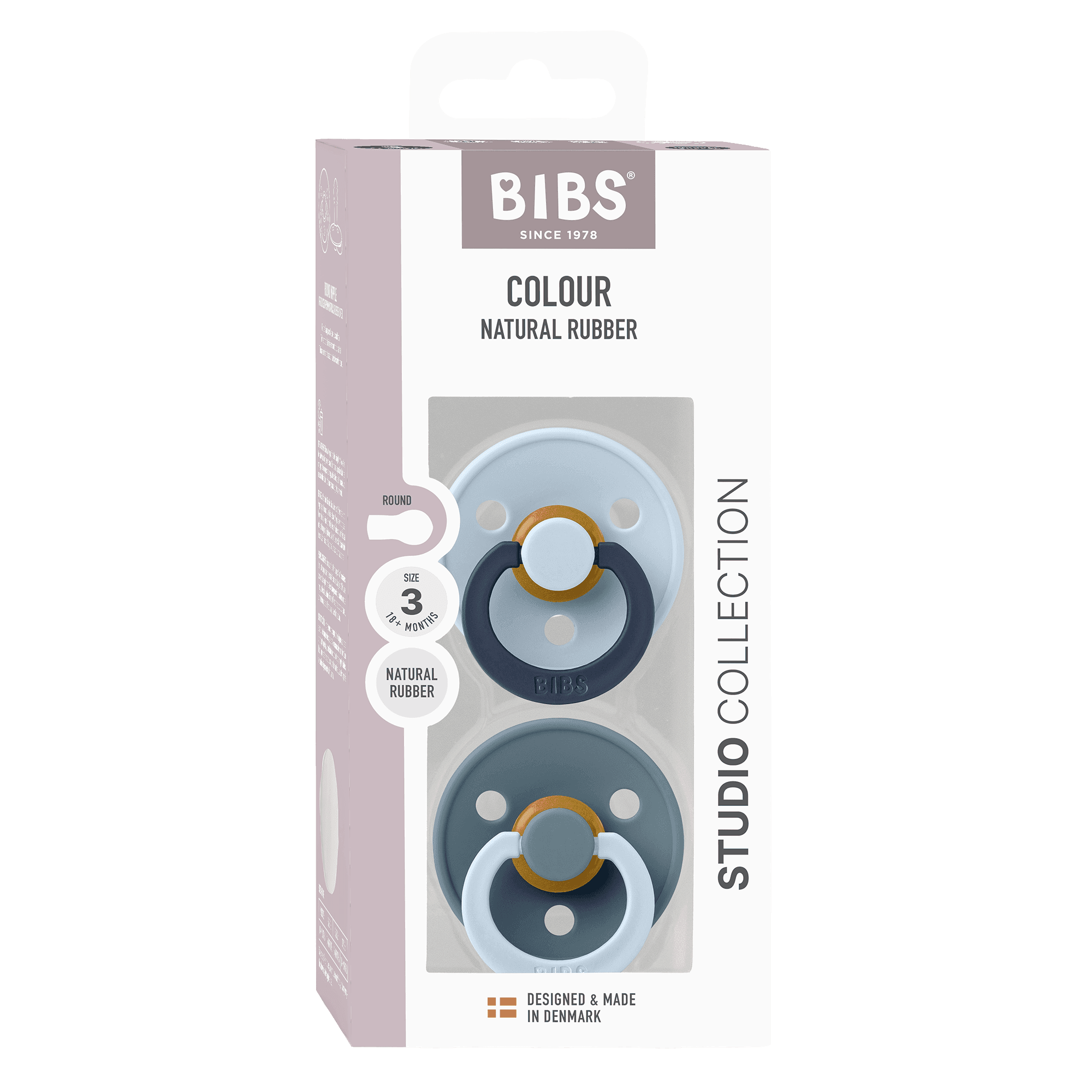 BIBS Studio Colour Fusion Latex Size 3 Baby Blue Petrol Mix 2-pack - produktbild 2