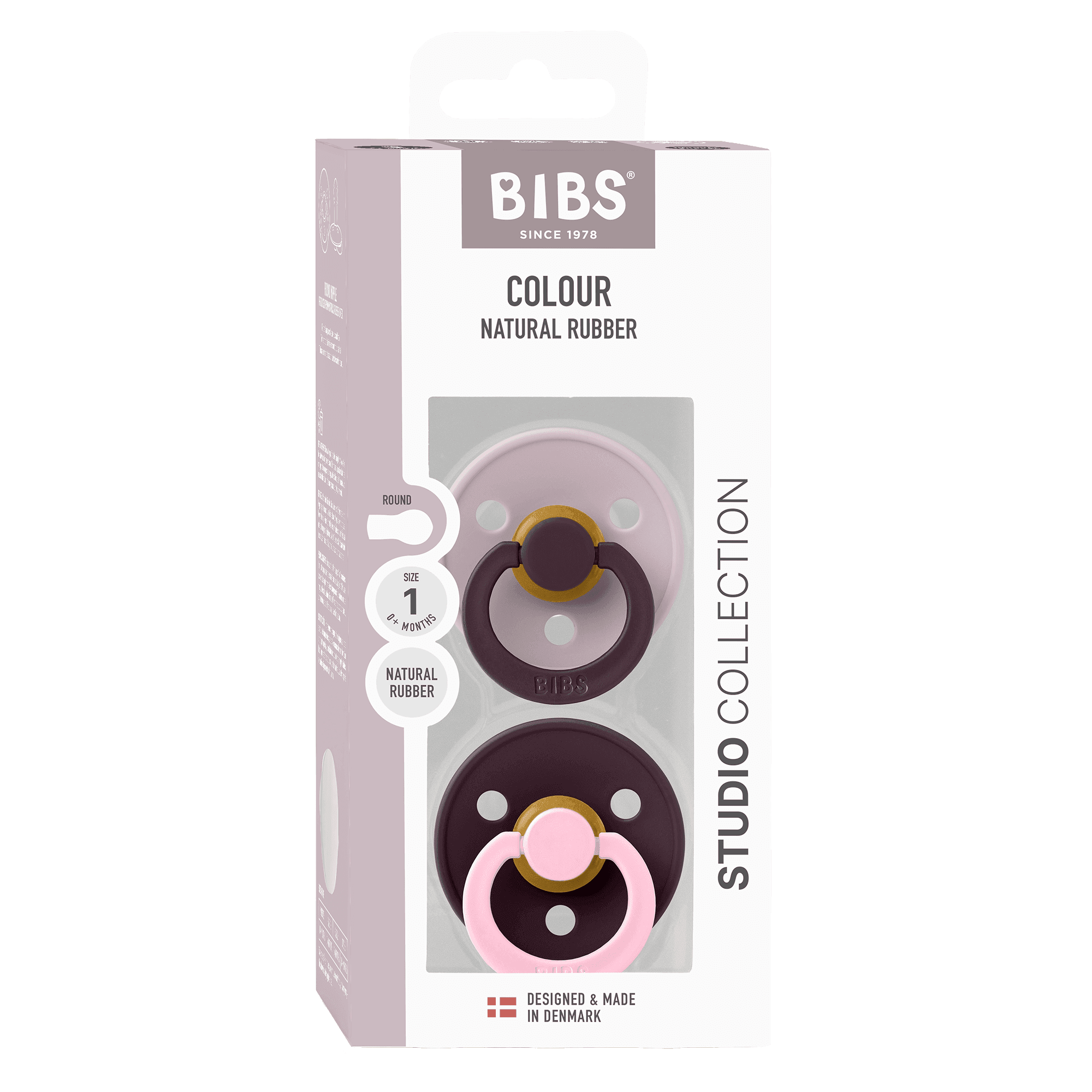 BIBS Studio Colour Fusion Latex Size 1 Dusky Lilac Plum Mix 2-pack - produktbild 2