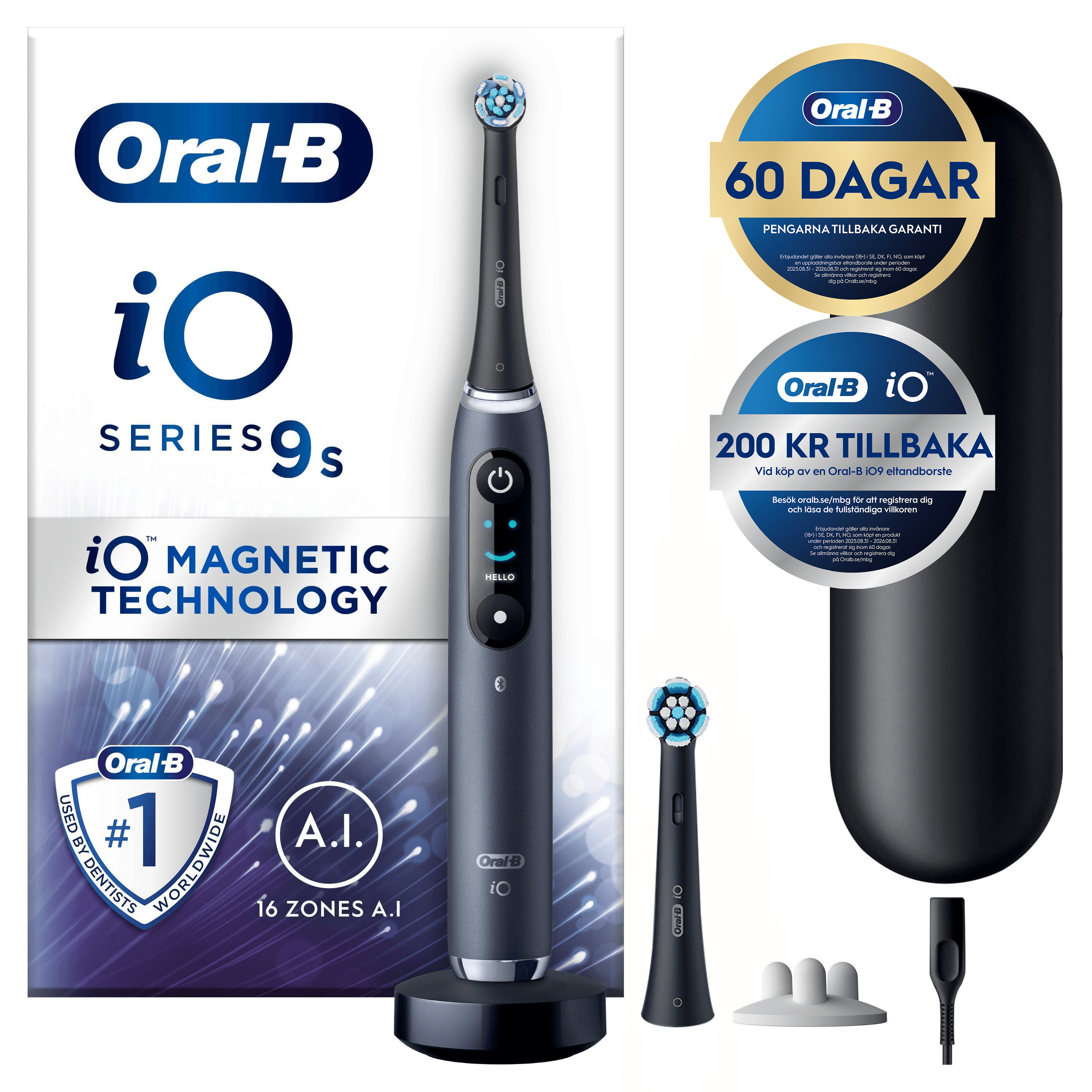 Oral-B iO 9 Eltandborste Svart - produktbild 2