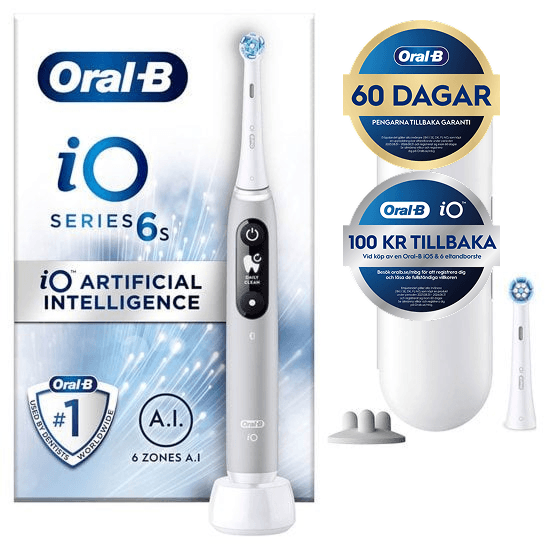 Oral-B iO 6S Grå Eltandborste med extra Tandborsthuvud - produktbild 2