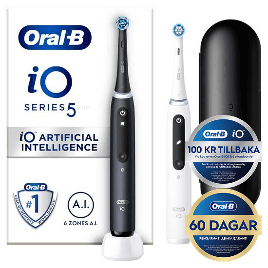 Oral-B iO 5 Svart och Vit Eltandborste 2-pack 2