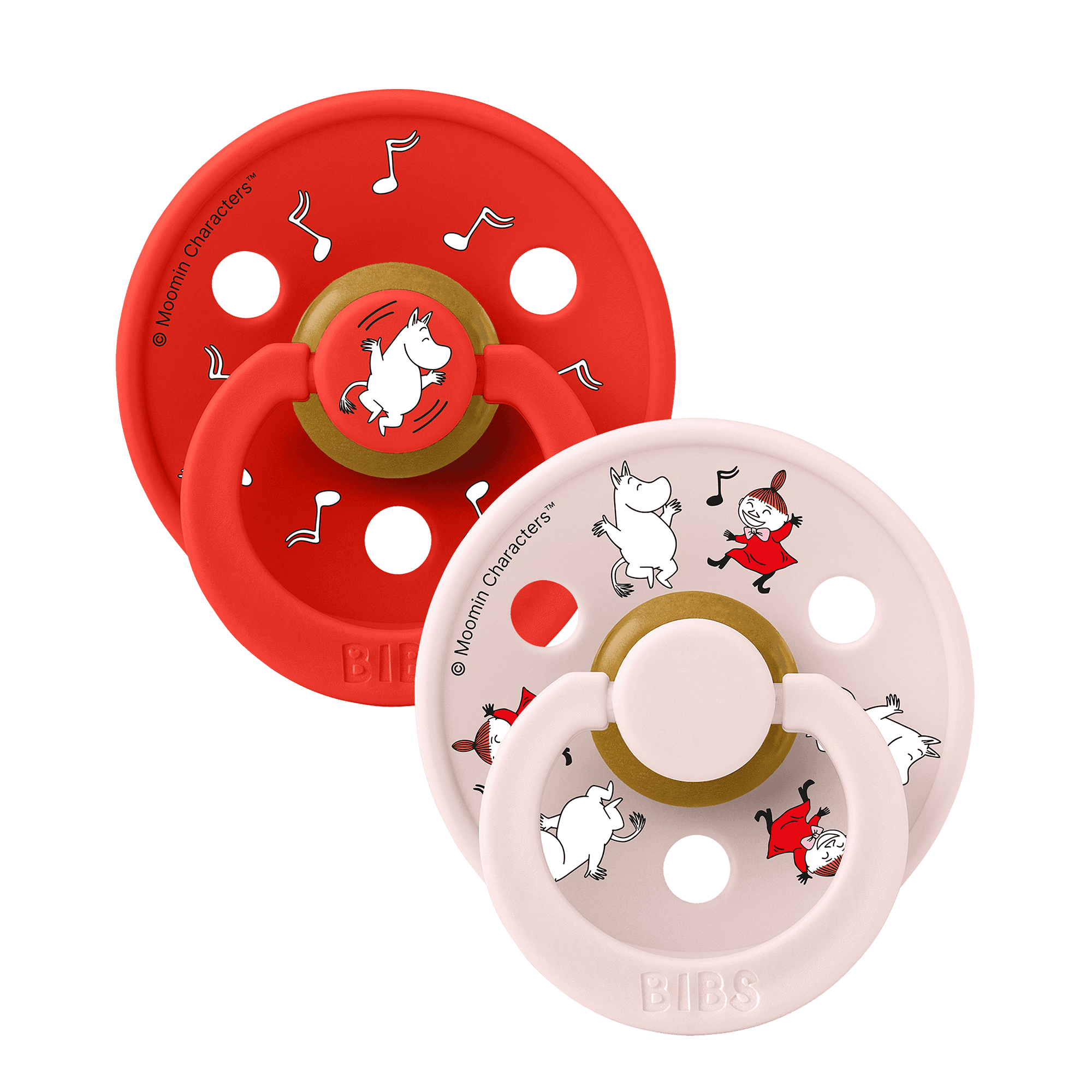 BIBS x Moomin Pacifier Colour Dancing Latex Size 1 Candy Apple mix 2-pack - produktbild 2
