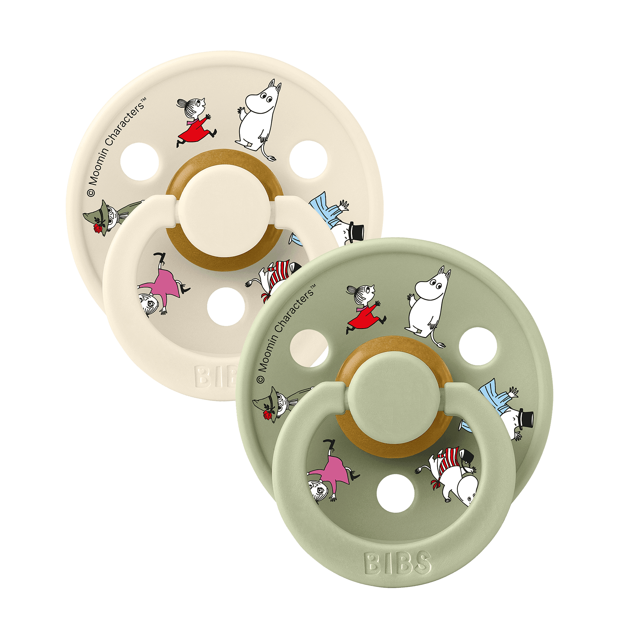 BIBS x Moomin Pacifier Colour Friends Latex Size 1 Ivory mix 2-pack - produktbild 2