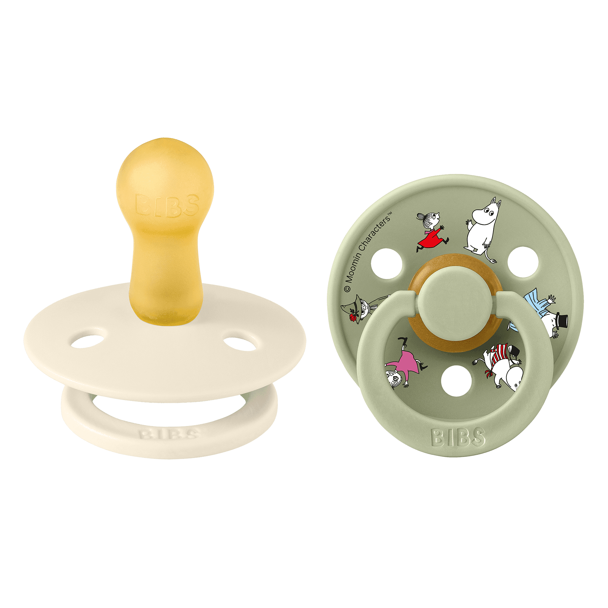 BIBS x Moomin Pacifier Colour Friends Latex Size 2 Ivory mix 2-pack