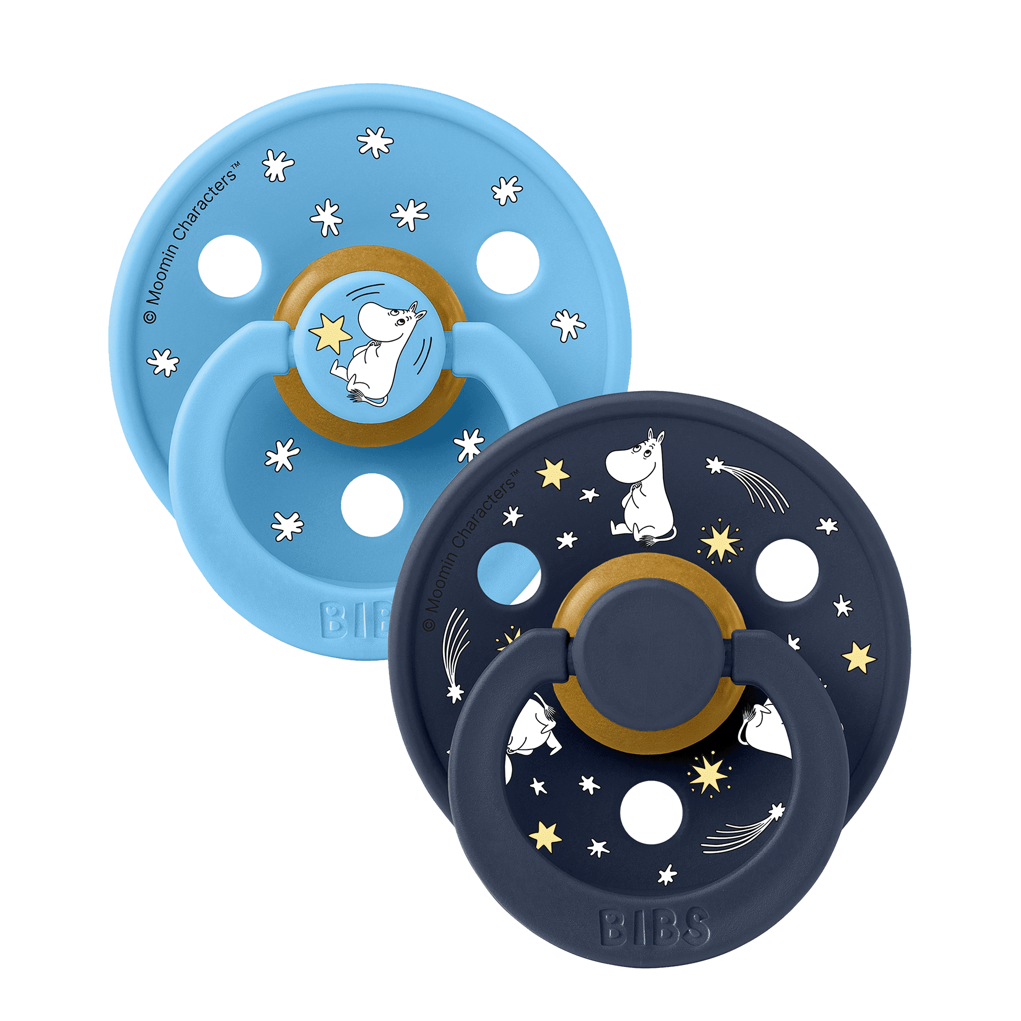 BIBS x Moomin Pacifier Colour Good Night Latex Size 1 Breeze mix 2-pack - produktbild 2