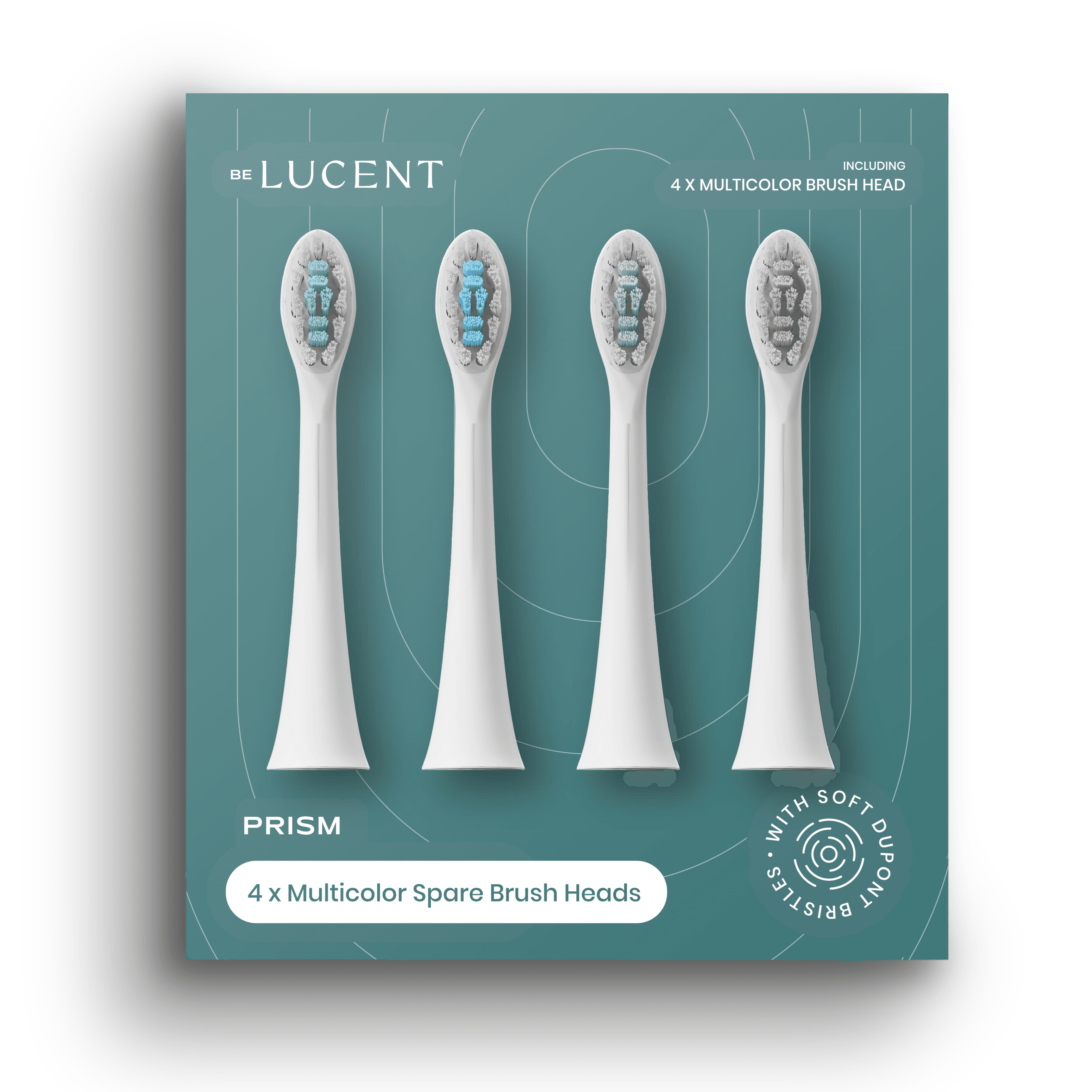 Be Lucent Prism Tandborsthuvuden Refill Multicolor 4 st