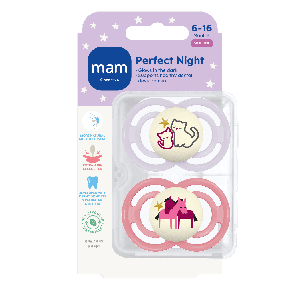MAM Perfect Night Silicone 6-16 mån Pink 2-pack - produktbild 2