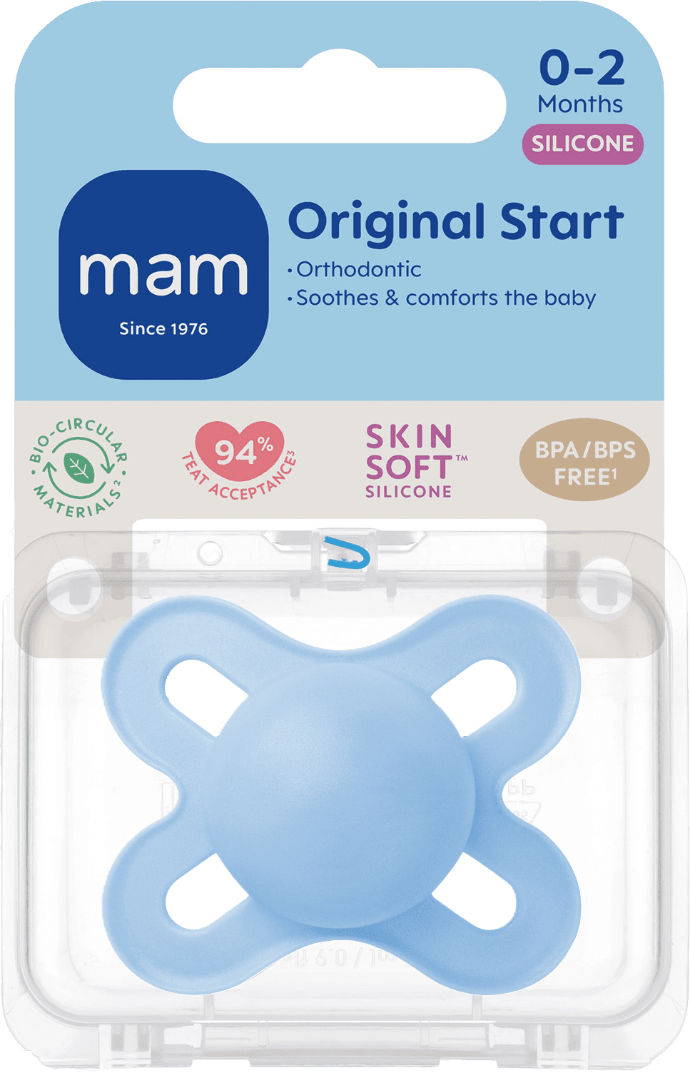MAM Original Start Silicone 0-2 mån Blue - produktbild 2