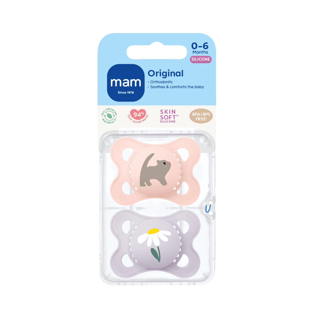 MAM Original Silicone 0-6 mån Pink 2-pack - produktbild 2