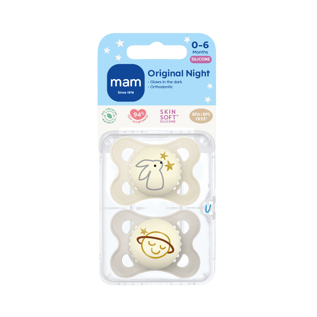 MAM Original Night Silicone 0-6 mån Neutral 2-pack 2