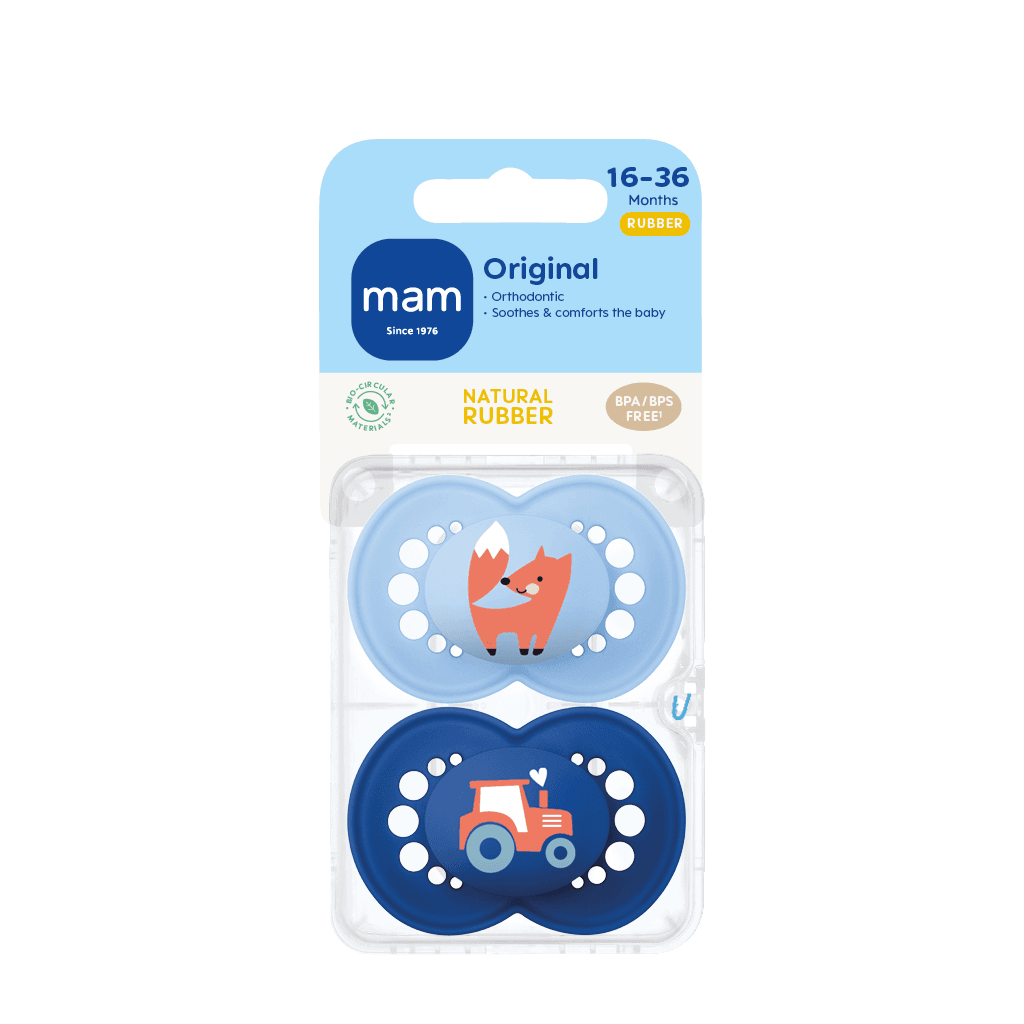 MAM Original Natural Rubber 16-36 mån Blue 2-pack - produktbild 2