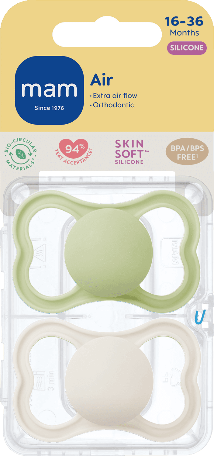 MAM Air Silicone 16-36 mån Green Unprinted 2-pack - produktbild 2