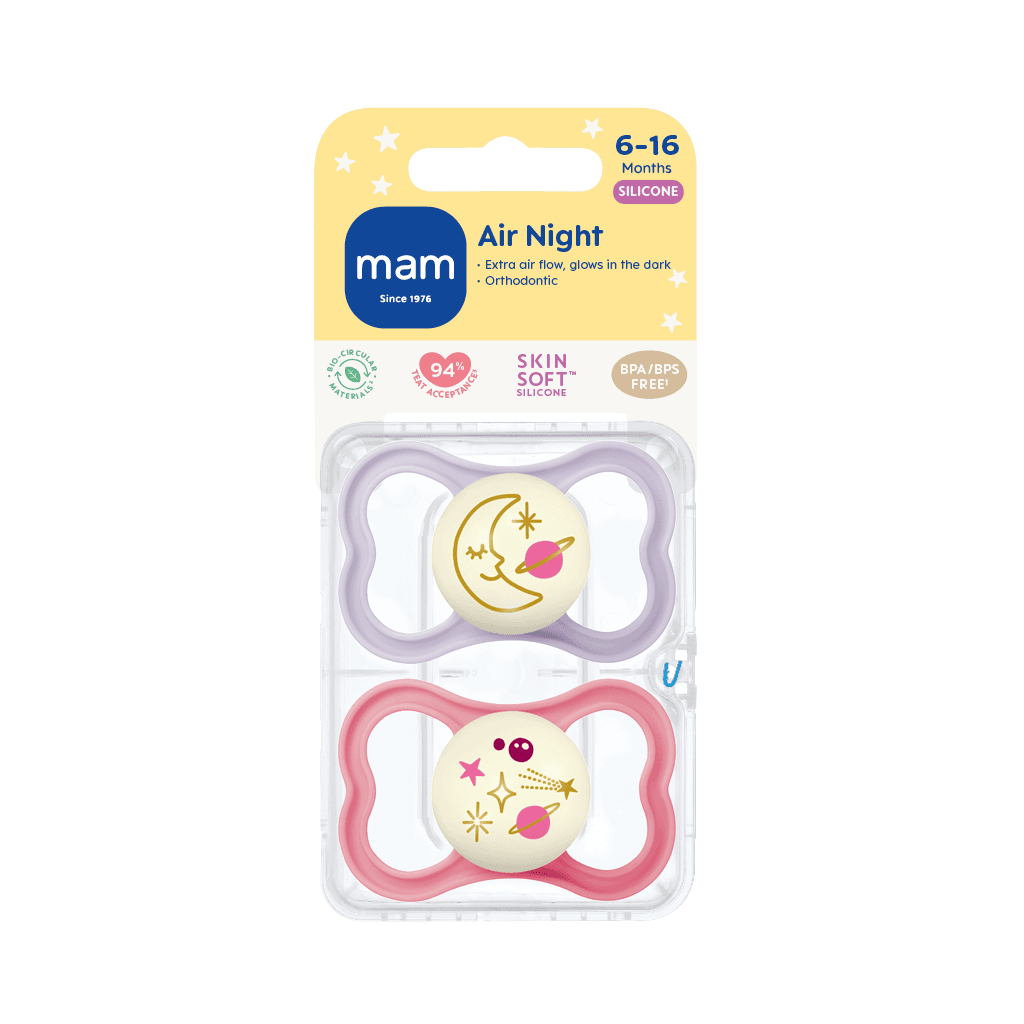 MAM Air Night Silicone 6-16 mån Pink 2-pack - produktbild 2