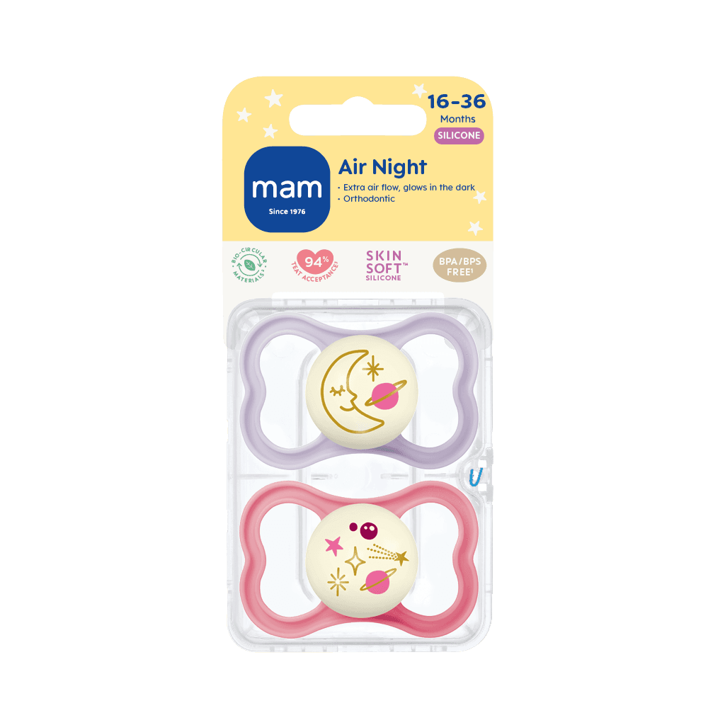 MAM Air Night Silicone 16-36 mån Pink 2-pack 2