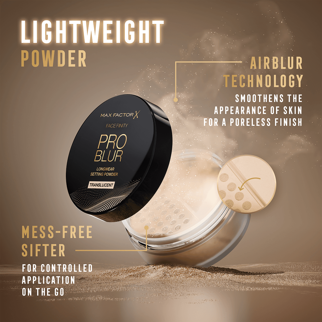 Max Factor Facefinity Pro Blur Loose Powder 1 Translucent 11 g - produktbild 4