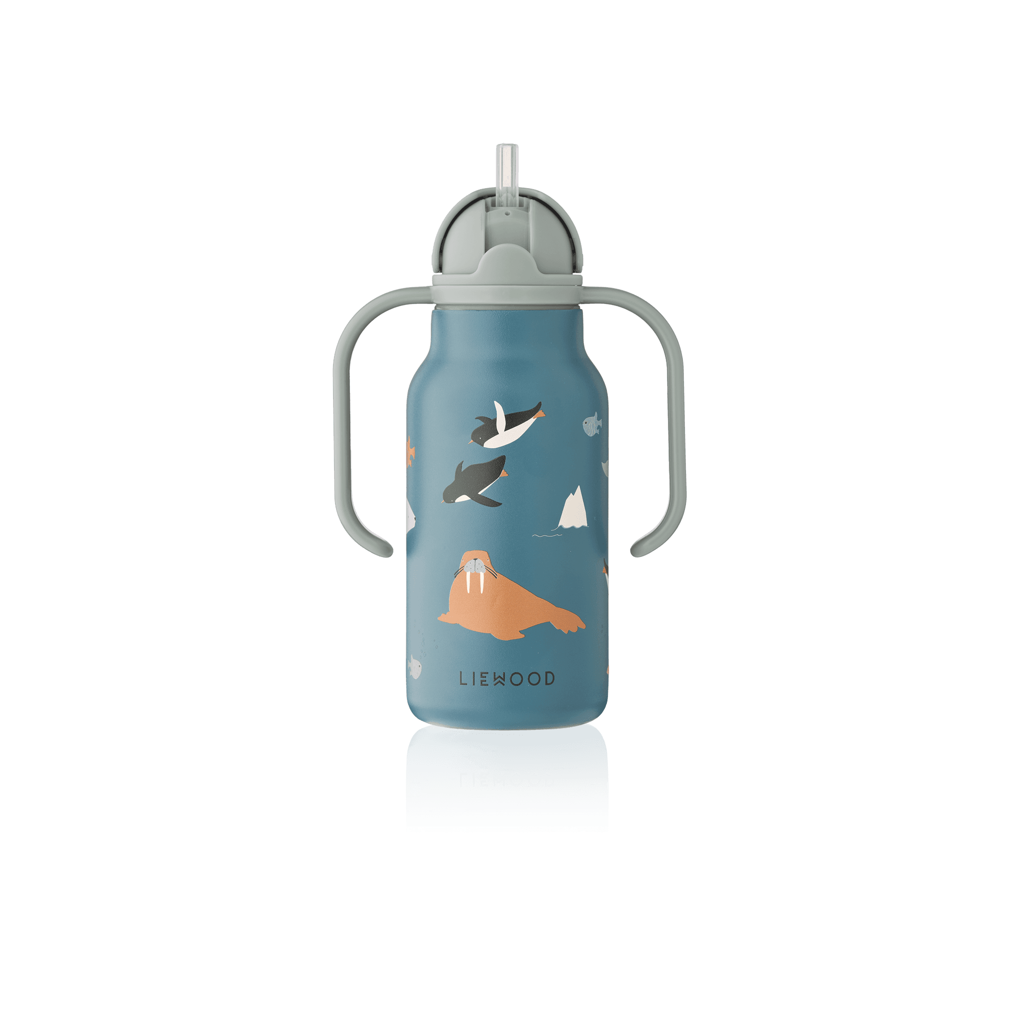 LIEWOOD Kimmie Sugrörsflaska Arctic Sea/Ocean view 250 ml - produktbild 3