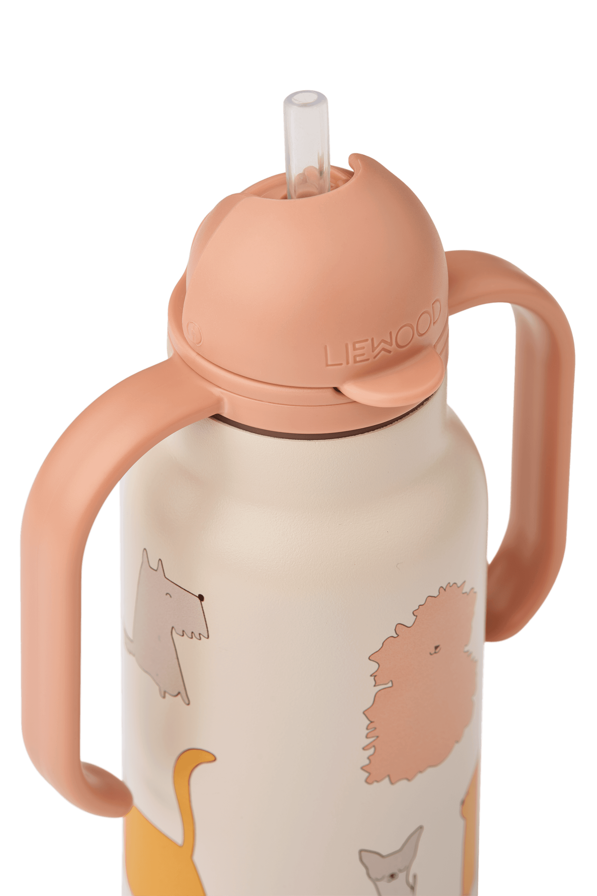 LIEWOOD Kimmie Sugrörsflaska Cats and Dogs/Sandy 250 ml - produktbild 2
