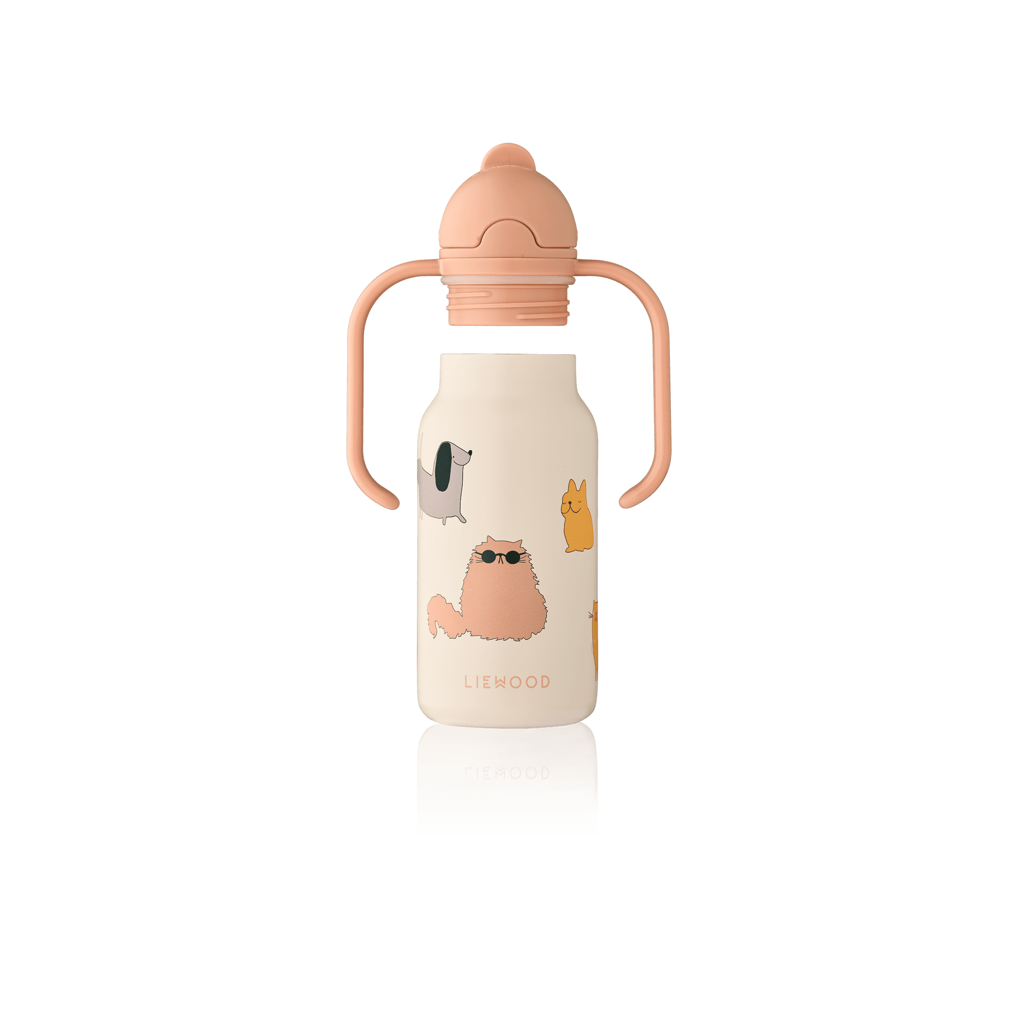 LIEWOOD Kimmie Sugrörsflaska Cats and Dogs/Sandy 250 ml - produktbild 4