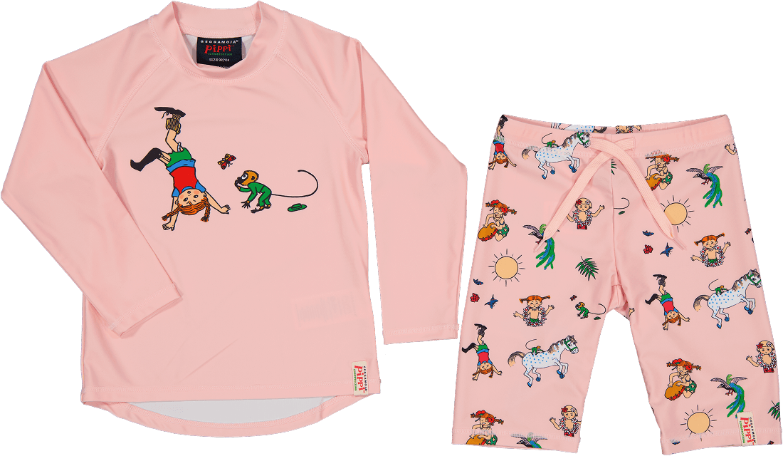 Geggamoja Pippi Långstrump UV-Set Rosa 122/128 - produktbild 2