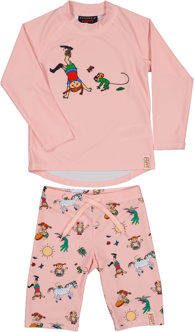 Geggamoja Pippi Långstrump UV-Set Rosa 134/140 - produktbild 3