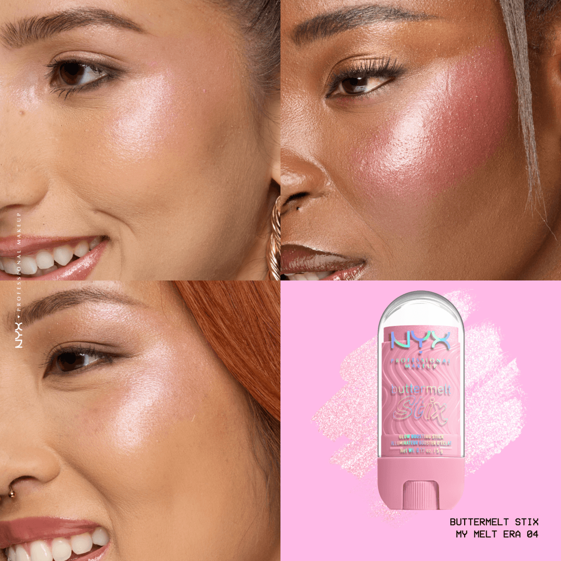 NYX Professional Makeup Buttermelt Glaze Highlighter Stix 04 My Melt Era 8 ml - produktbild 4
