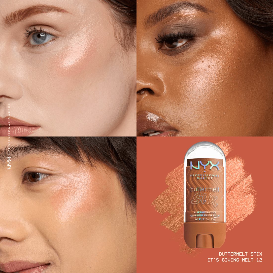 NYX Professional Makeup Buttermelt Glaze Highlighter Stix 12 It's Giving Melt 8 ml - produktbild 4