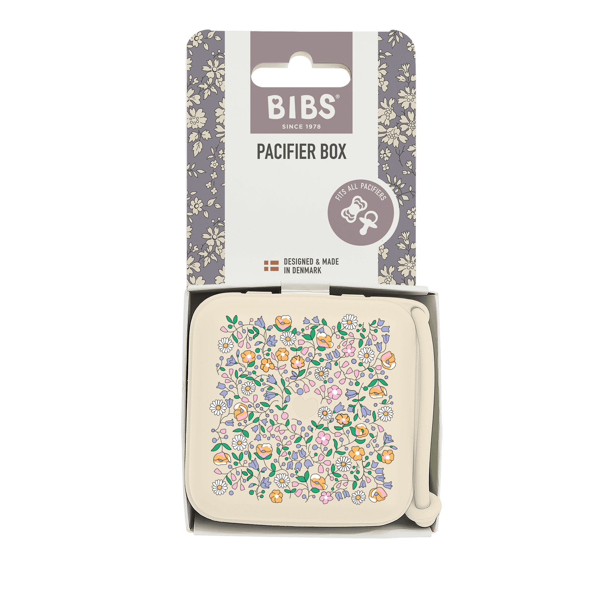 BIBS x Liberty Pacifier Box Chloe Meadow Ivory - produktbild 2