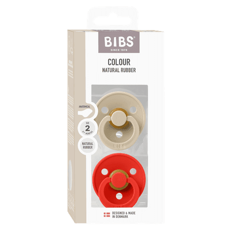 BIBS Colour Latex Anatomical Size 2 Vanilla/Candy Apple 2-pack - produktbild 3