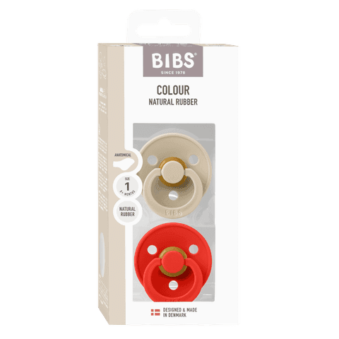 BIBS Colour Latex Anatomical Size 1 Vanilla/Candy Apple 2-pack - produktbild 3