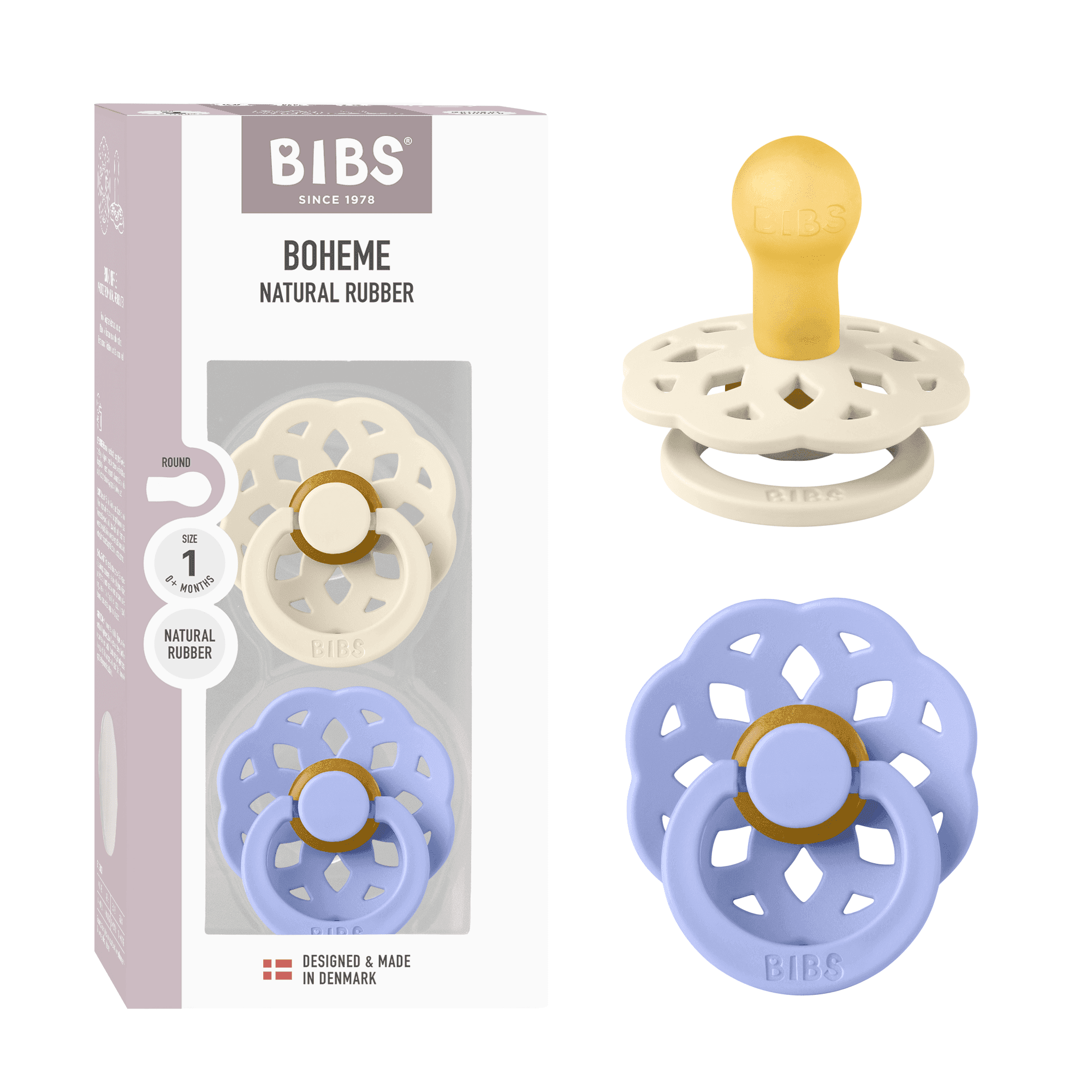 BIBS Boheme Latex Size 1 Ivory/Hush 2-pack - produktbild 4