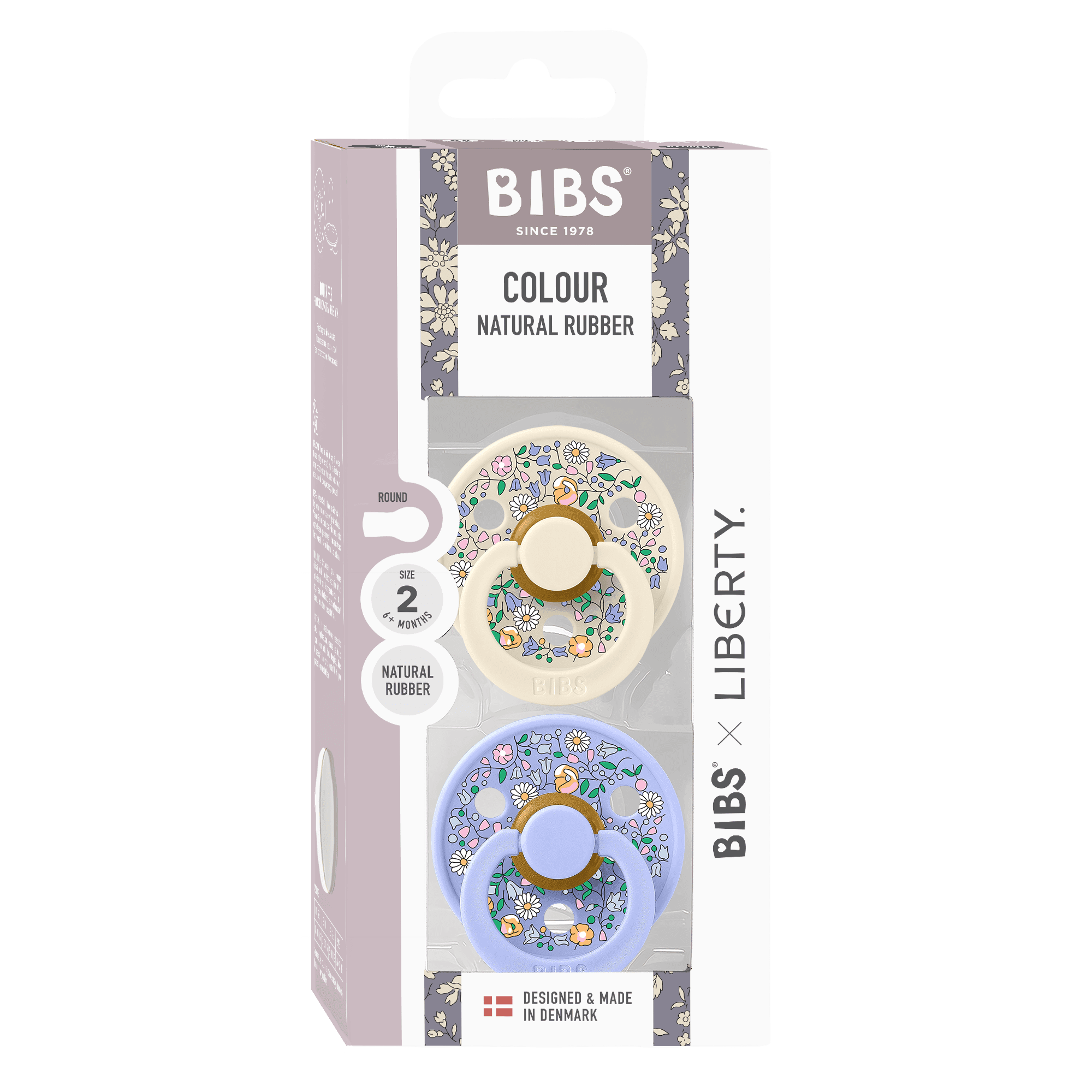 BIBS x Liberty Colour Chloe Meadow Latex Size 2 Ivory Mix 2-pack - produktbild 3