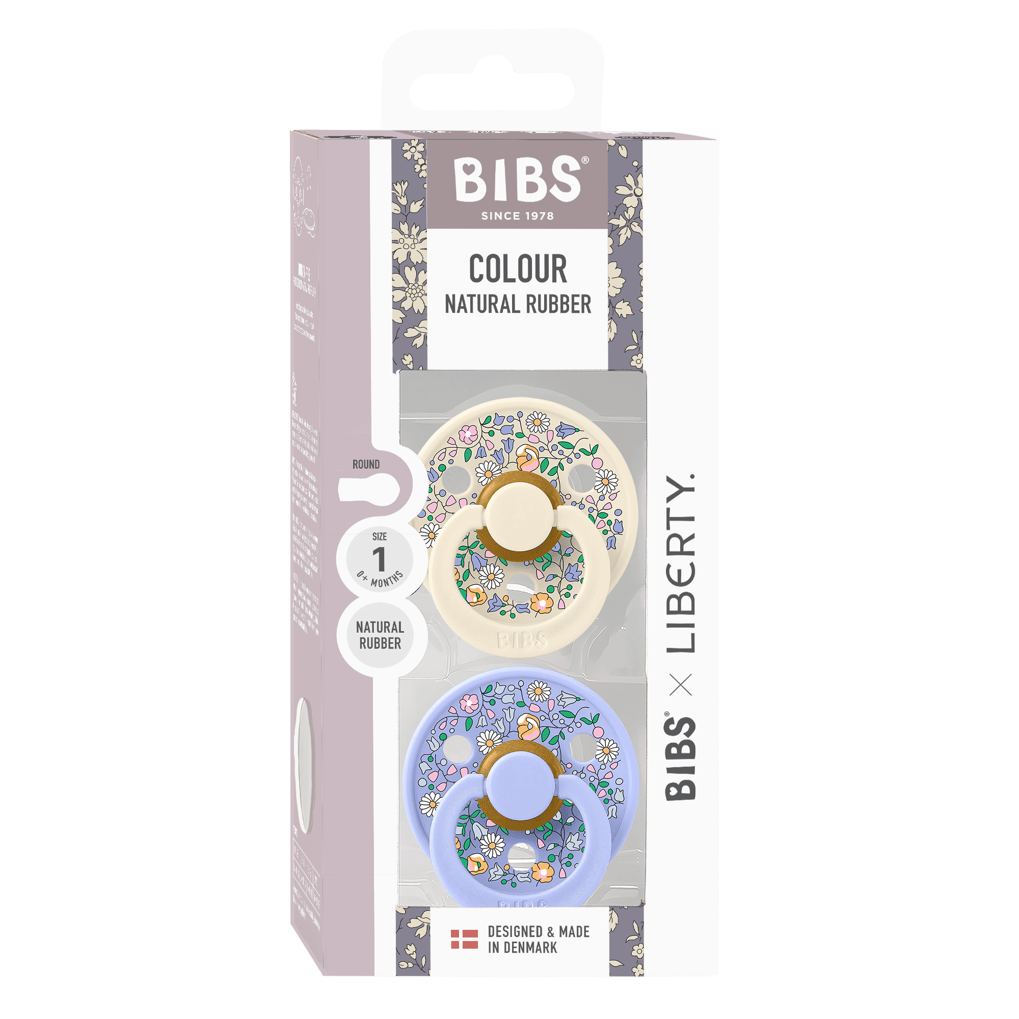 BIBS x Liberty Colour Chloe Meadow Latex Size 1 Ivory Mix 2-pack - produktbild 3