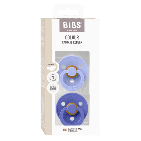 BIBS Colour Latex Anatomical Size 1 Hush/Grape 2-pack - produktbild 3