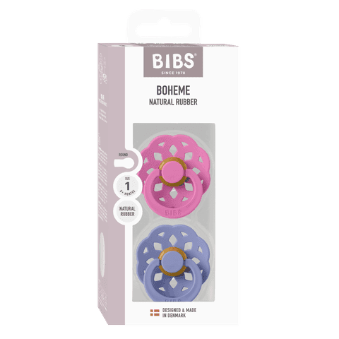 BIBS Boheme Latex Size 1 Bubblegum/Peri 2-pack - produktbild 3