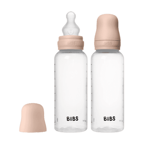 BIBS Baby Bottle Round Silicone Medium Flow Blush 270 ml 2-pack