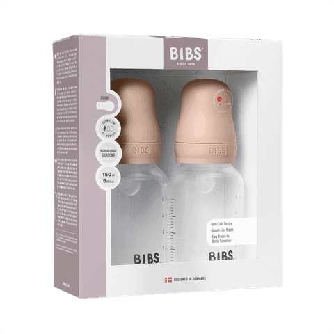BIBS Baby Bottle Round Silicone Slow Flow Blush 150 ml 2-pack - produktbild 2